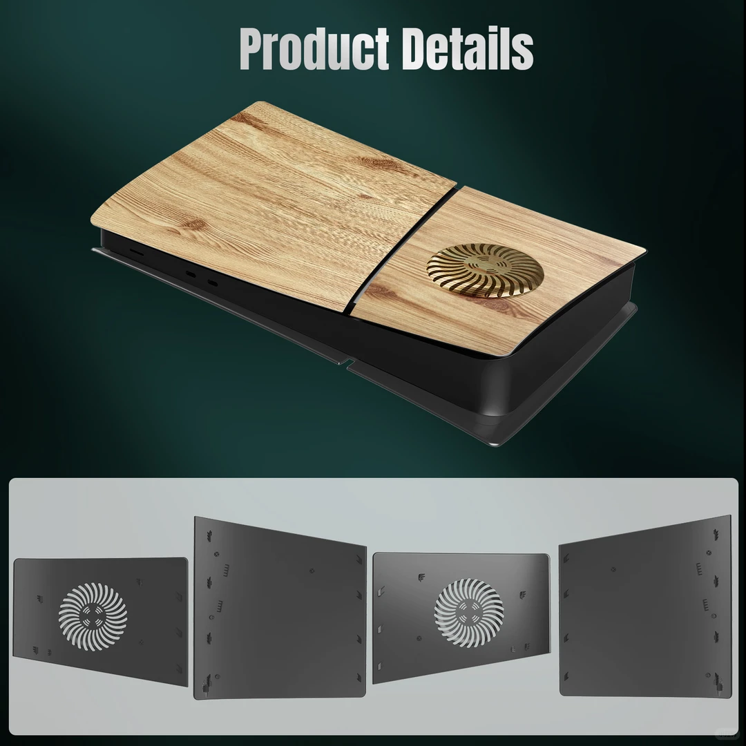 PS5 Slim console faceplate Wood grain