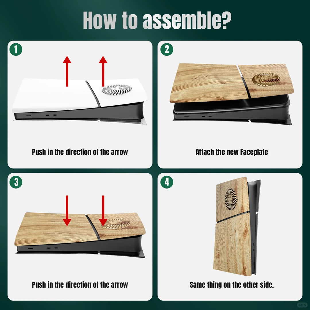 PS5 Slim console faceplate Wood grain
