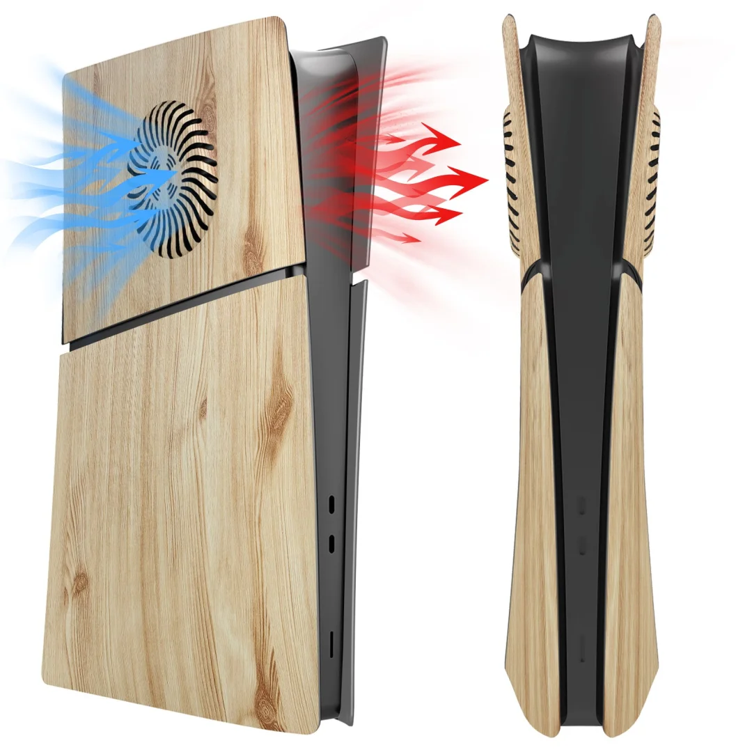 PS5 Slim console faceplate Wood grain