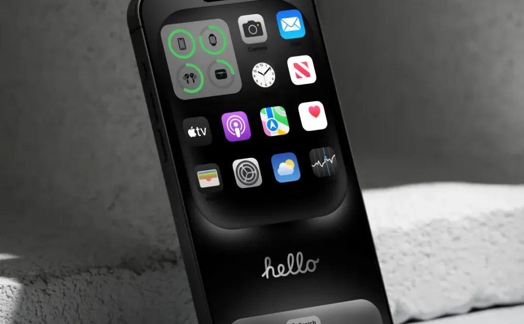 1222｜ios26至尊黑｜hello手机壁纸
