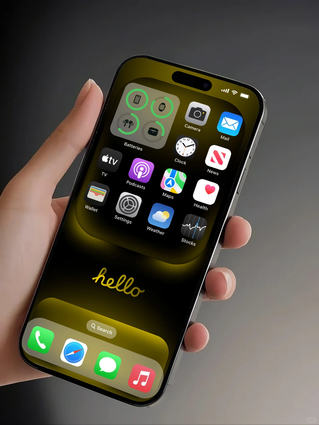 1223｜ios26hello｜米卡棕手机壁纸