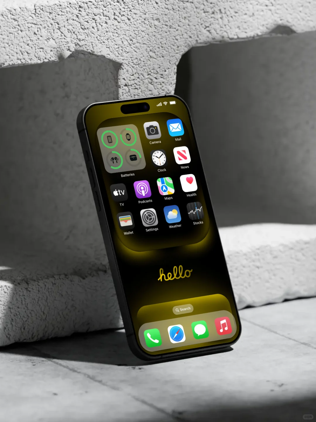 1223｜ios26hello｜米卡棕手机壁纸