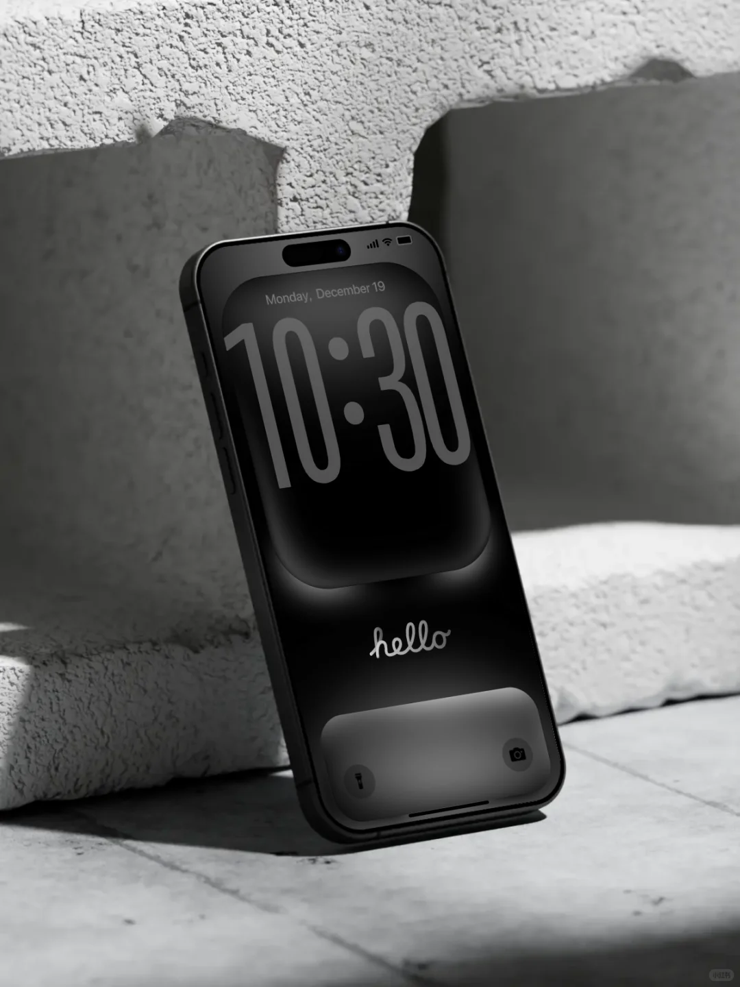 1222｜ios26至尊黑｜hello手机壁纸