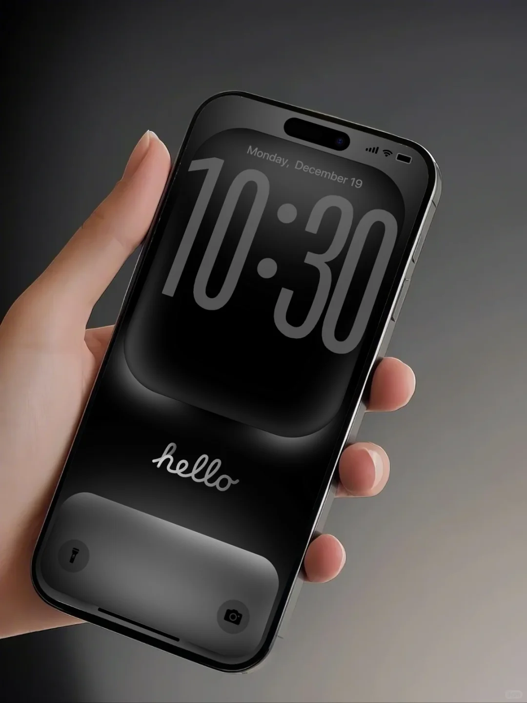 1222｜ios26至尊黑｜hello手机壁纸