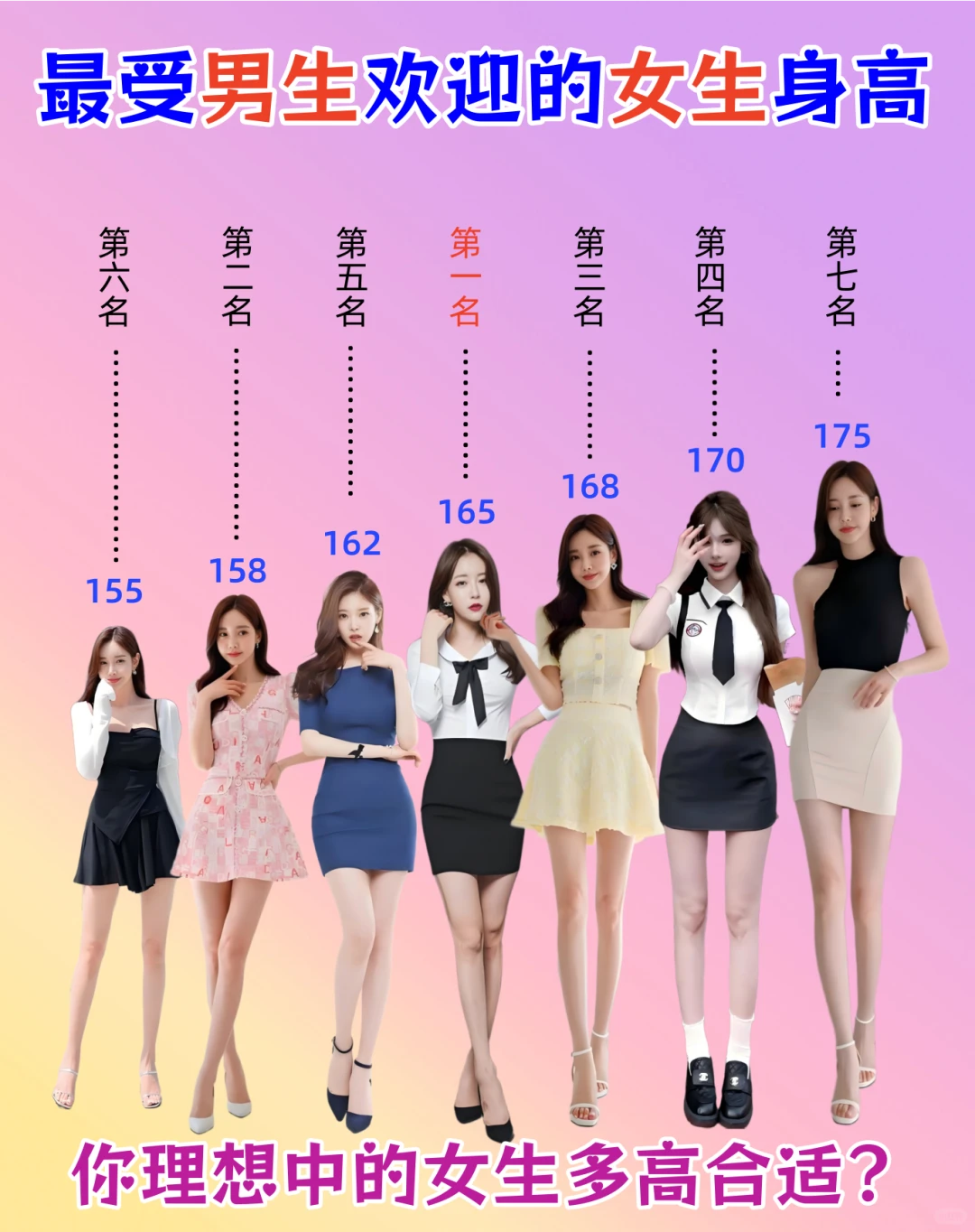 男生选女友身高偏好大公开！165成心头好