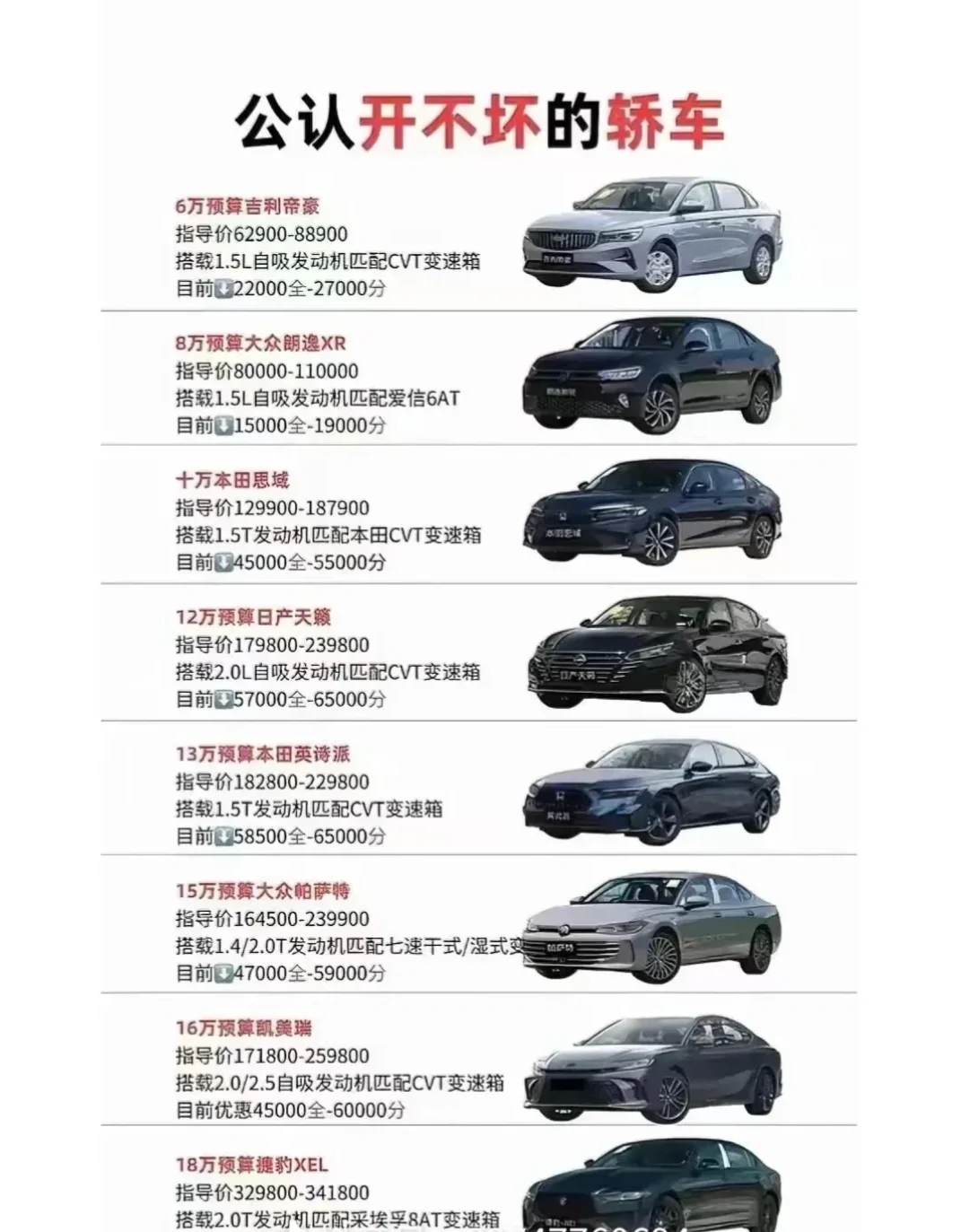 认真开不坏的轿车