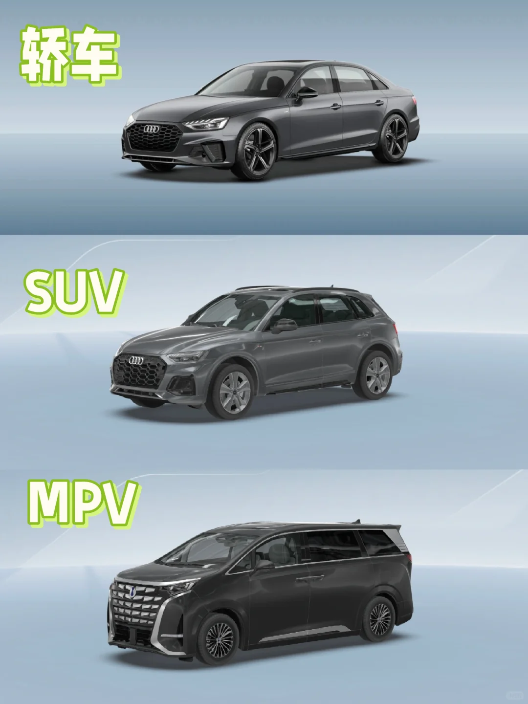 不纠结，轿车、SUV和MPV怎么选，一篇就够了
