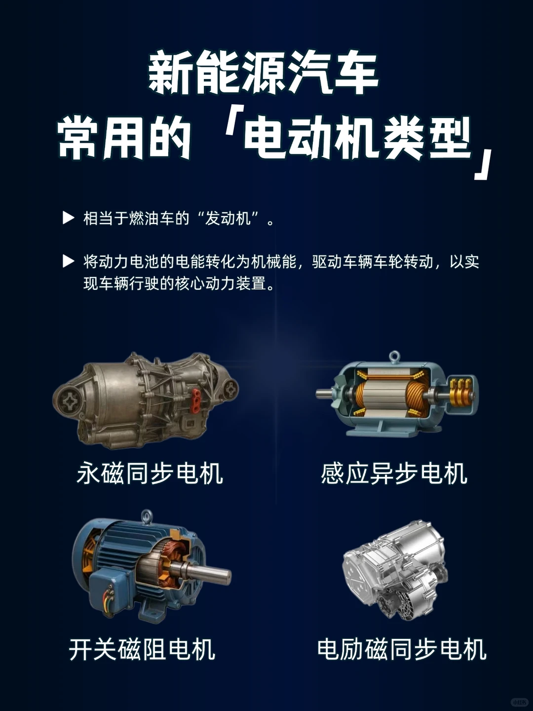 新能源汽车常用的电动机类型