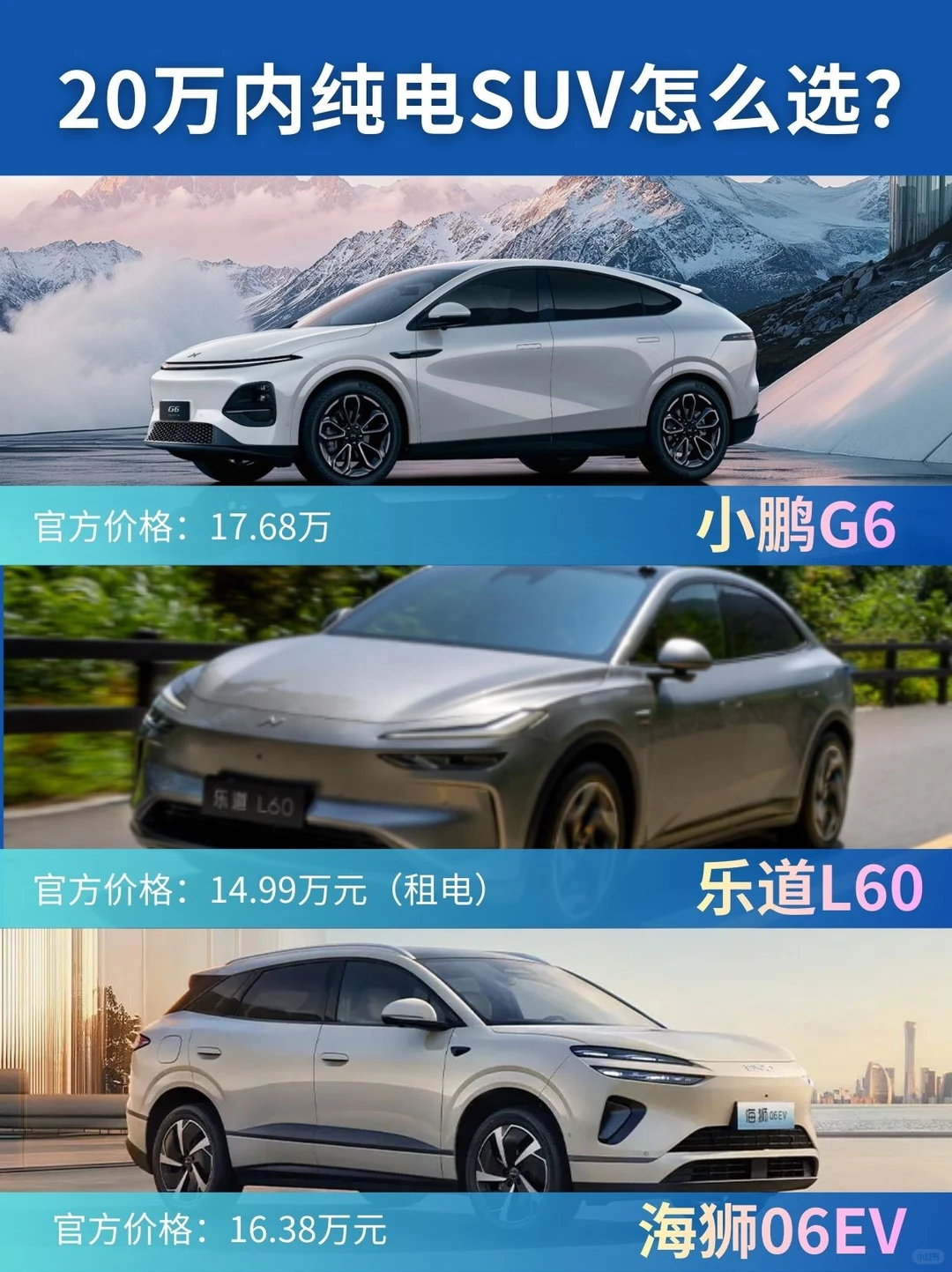 20万内家用纯电SUV，首选小鹏G6！