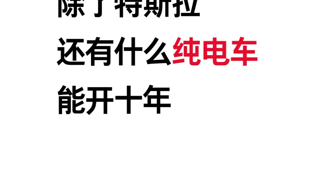 除了特斯拉 还有什么纯电车能开十年
