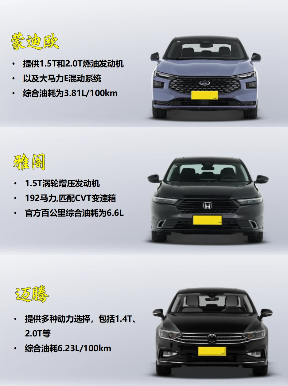 B级车大乱斗！蒙迪欧/雅阁/迈腾，选谁？