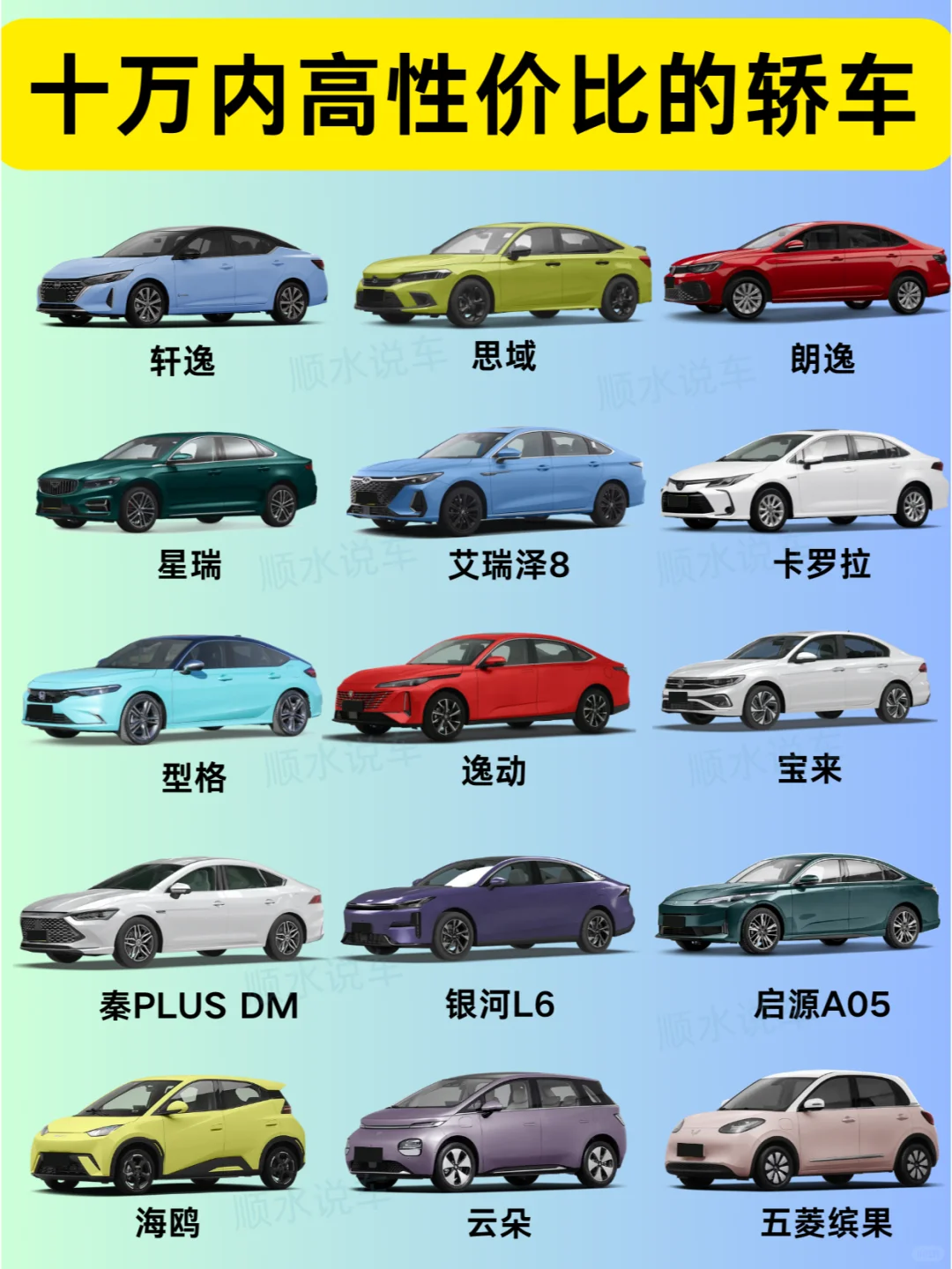 十万以内高性价比的轿车