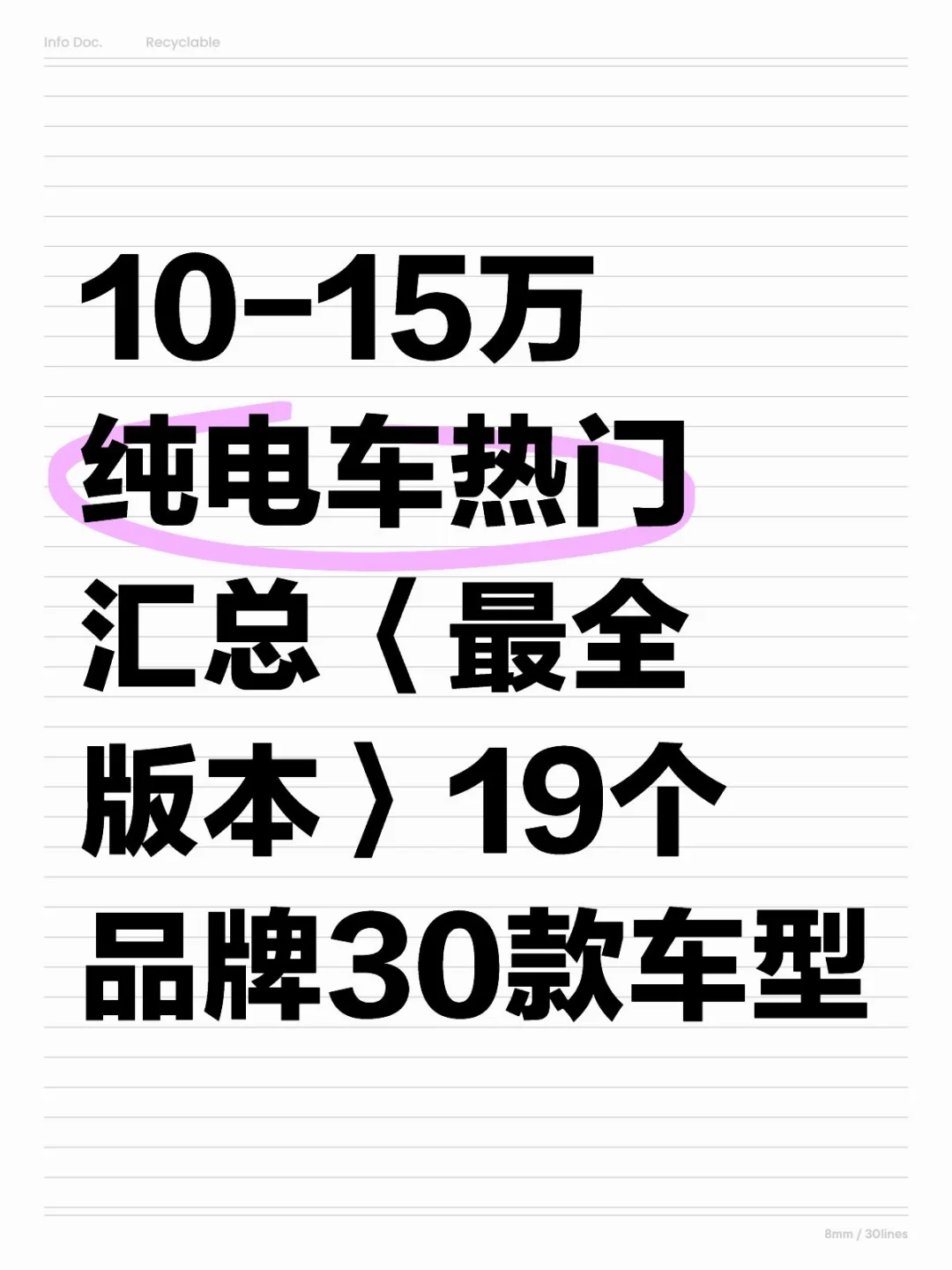 10-15万纯电车热门汇总（补充信息来了）