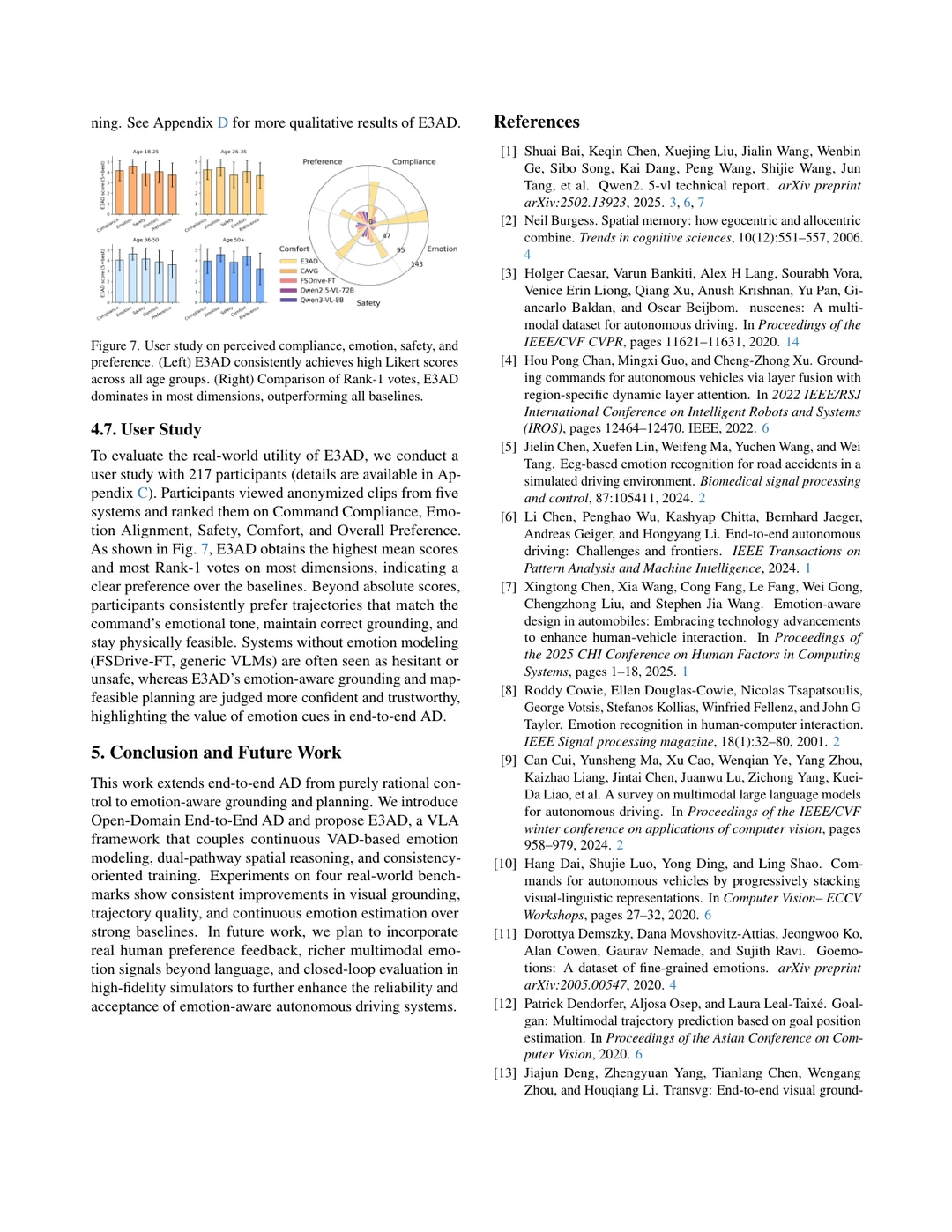 E3AD: 情感感知的端到端自动驾驶模型