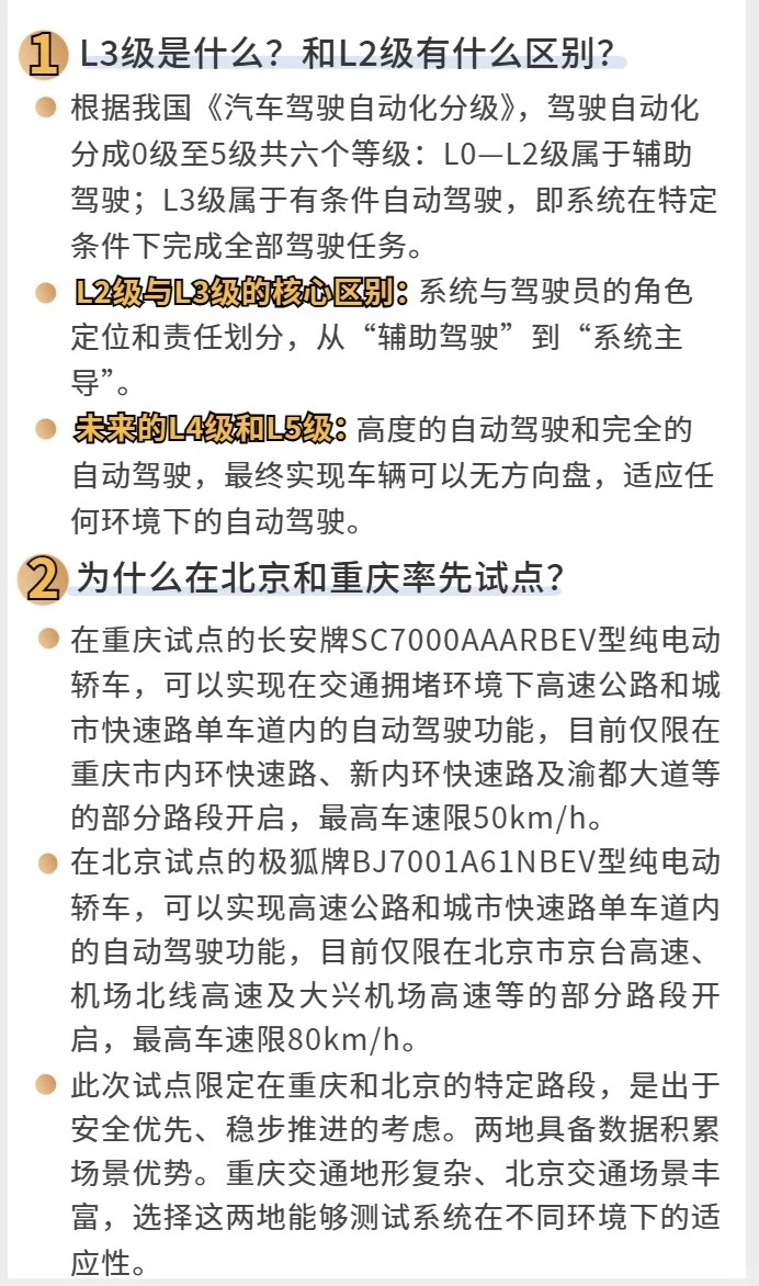 L3级自动驾驶来了