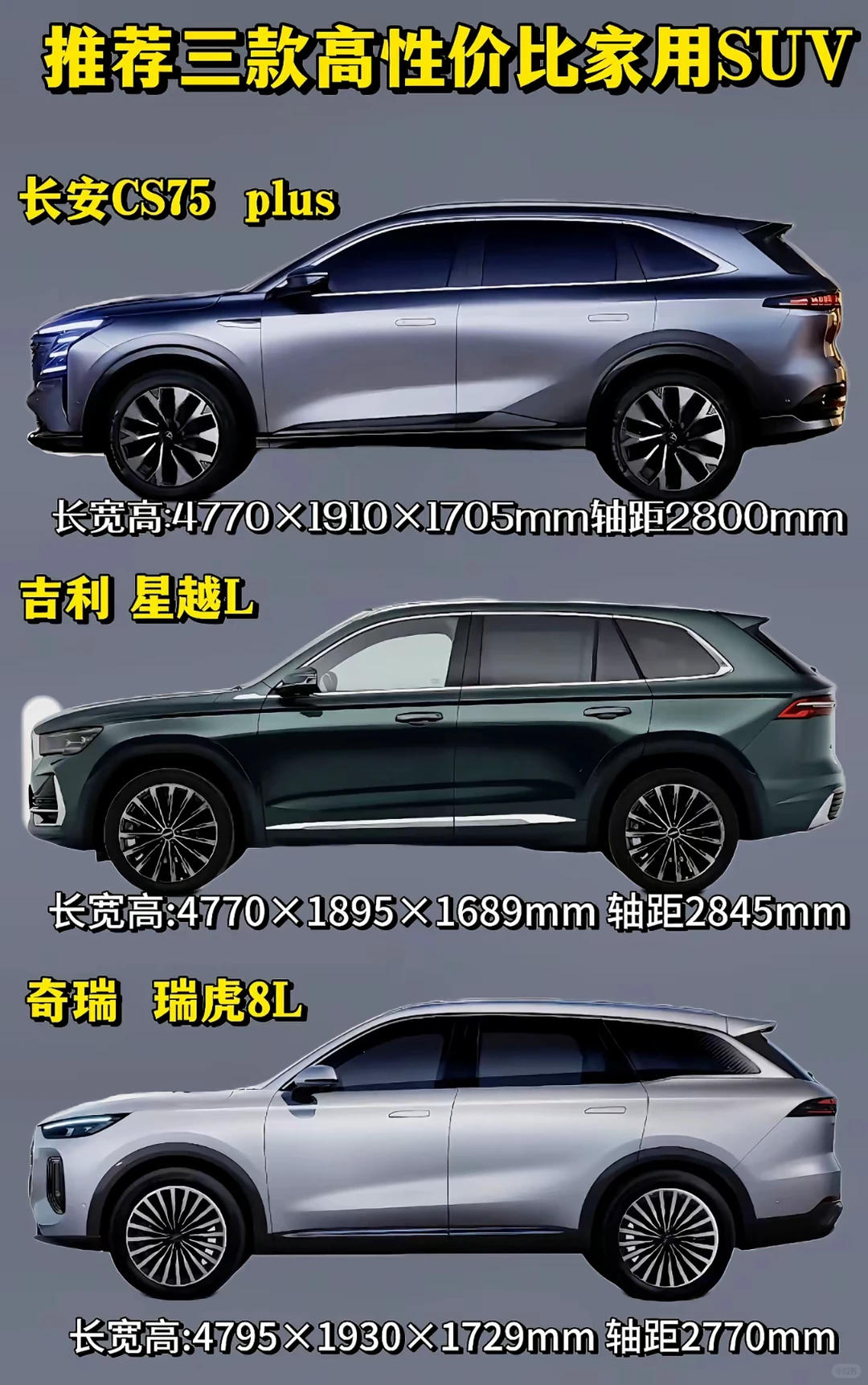 推荐三款高性价比家用SUV