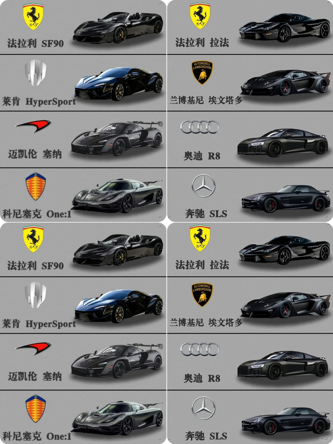 跑车盘点|你会选哪一辆 ！！