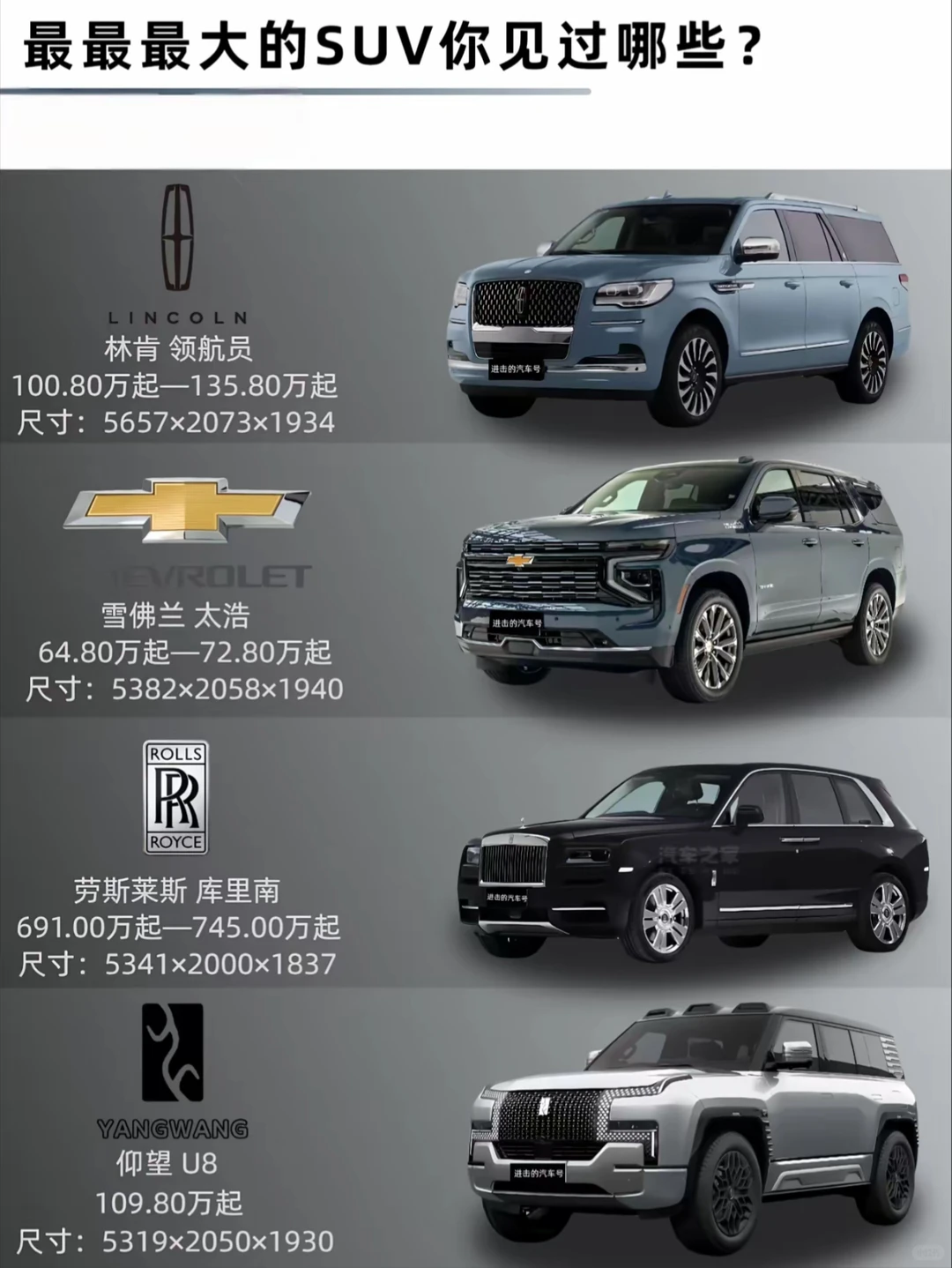 全尺寸的SUV有哪些款