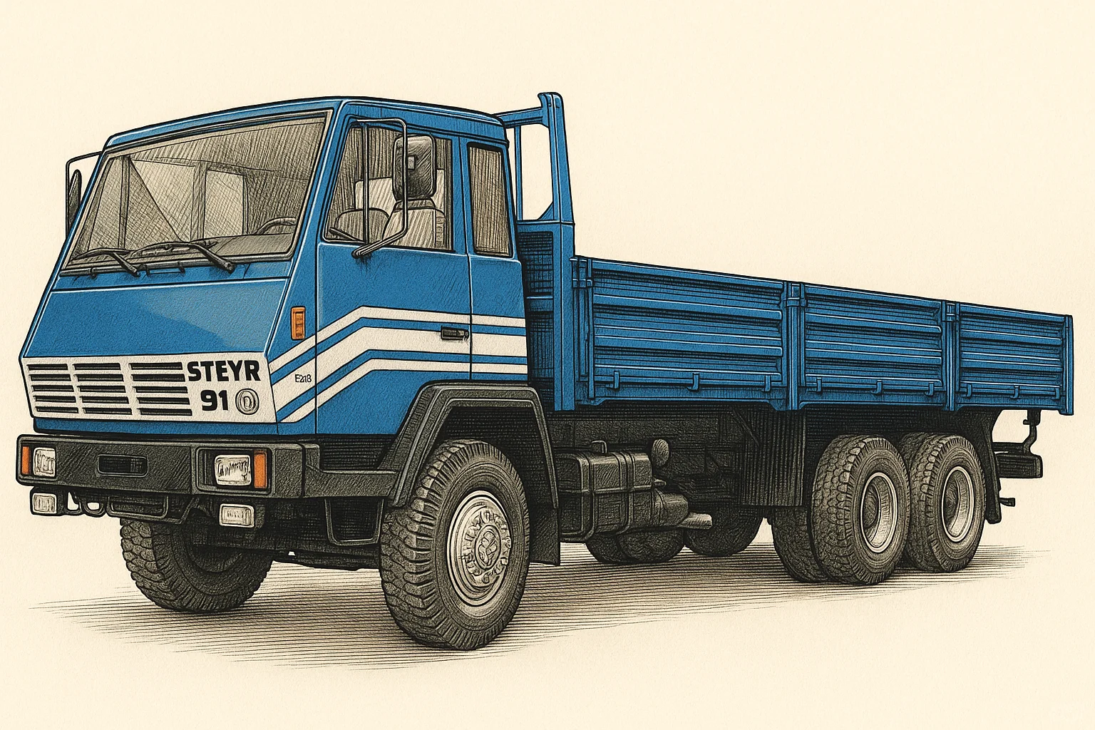 中国重汽(CNHTC)引进的Steyr91插画