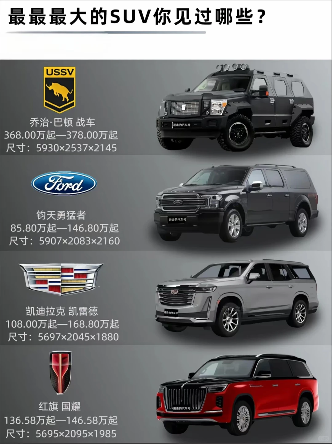 全尺寸的SUV有哪些款