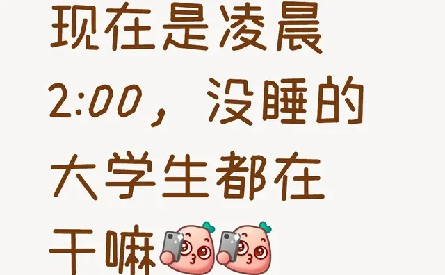 现在是凌晨2:00，没睡的大学生都在干嘛