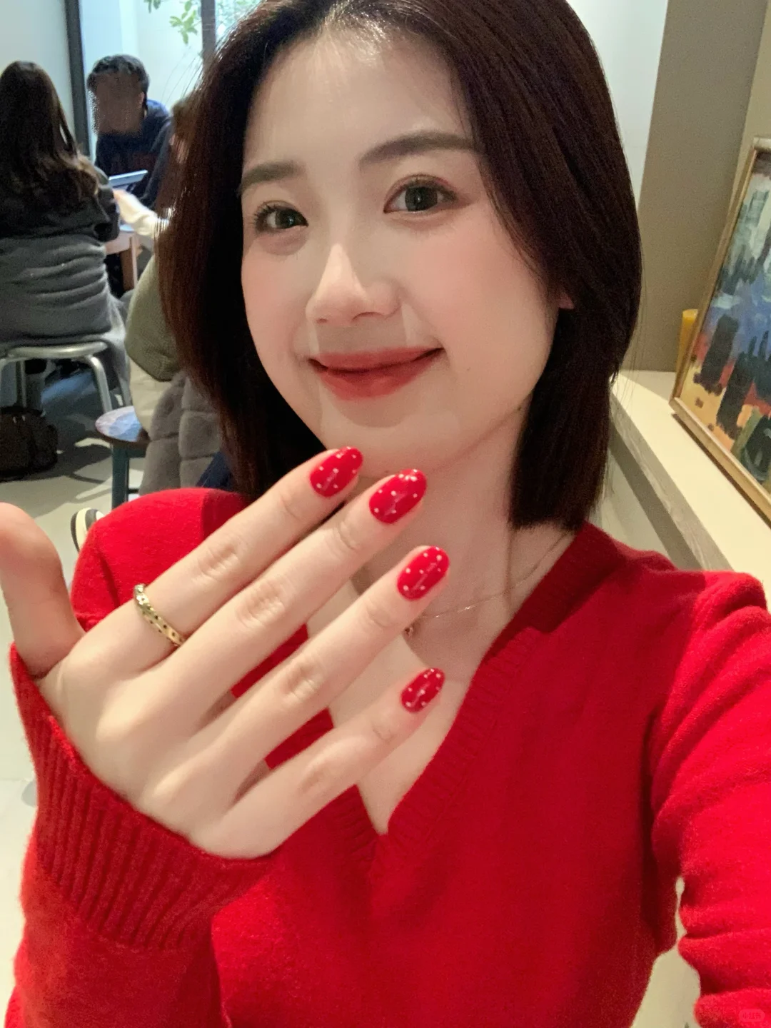 new nail🍓新年战甲被我做到了～好爱波点