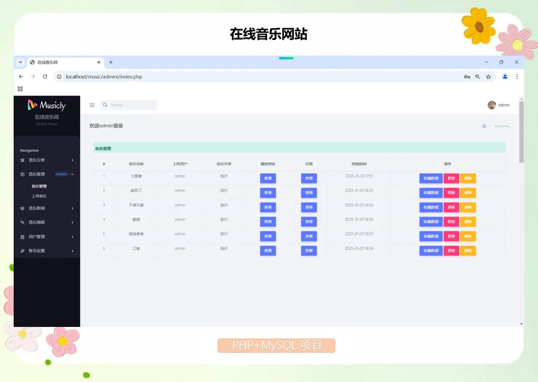 PHP在线音乐网站