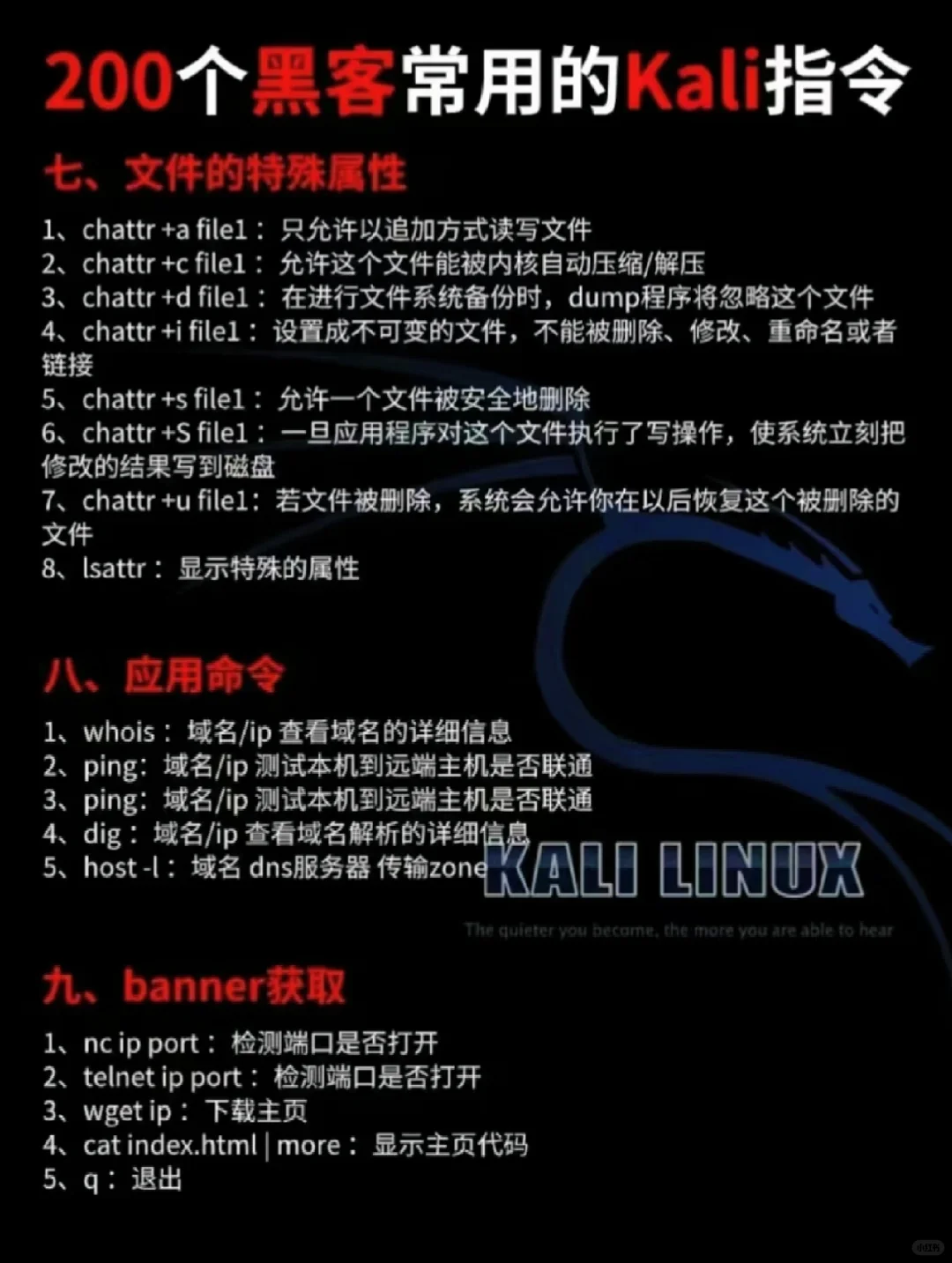 黑客大佬🔥都用的200个常用kali linux符