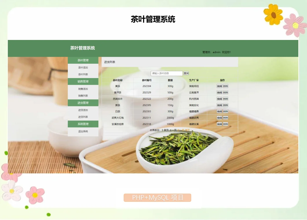 PHP茶叶管理系统