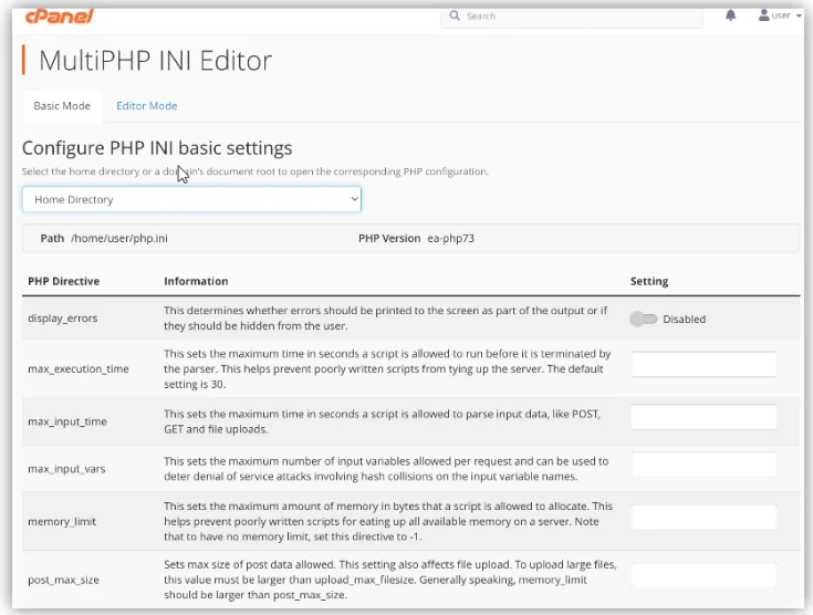 提升cPanel中PHP最大上传限制，搞定大文件