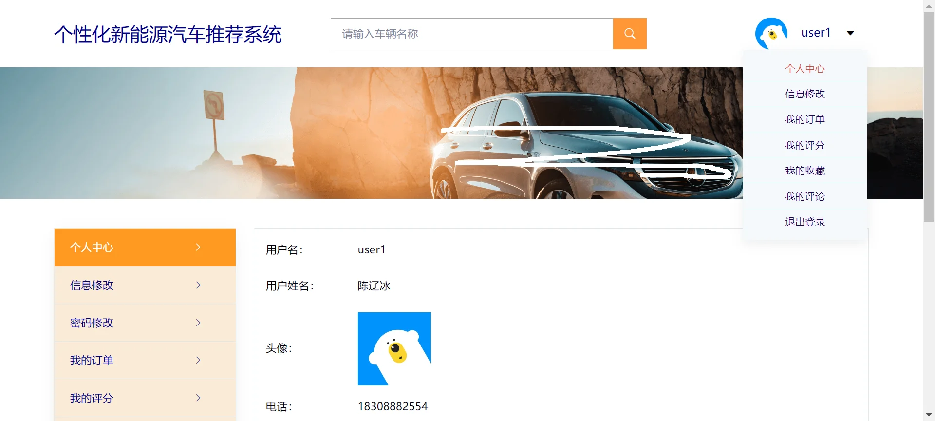 python_个性化新能源汽车推荐系统