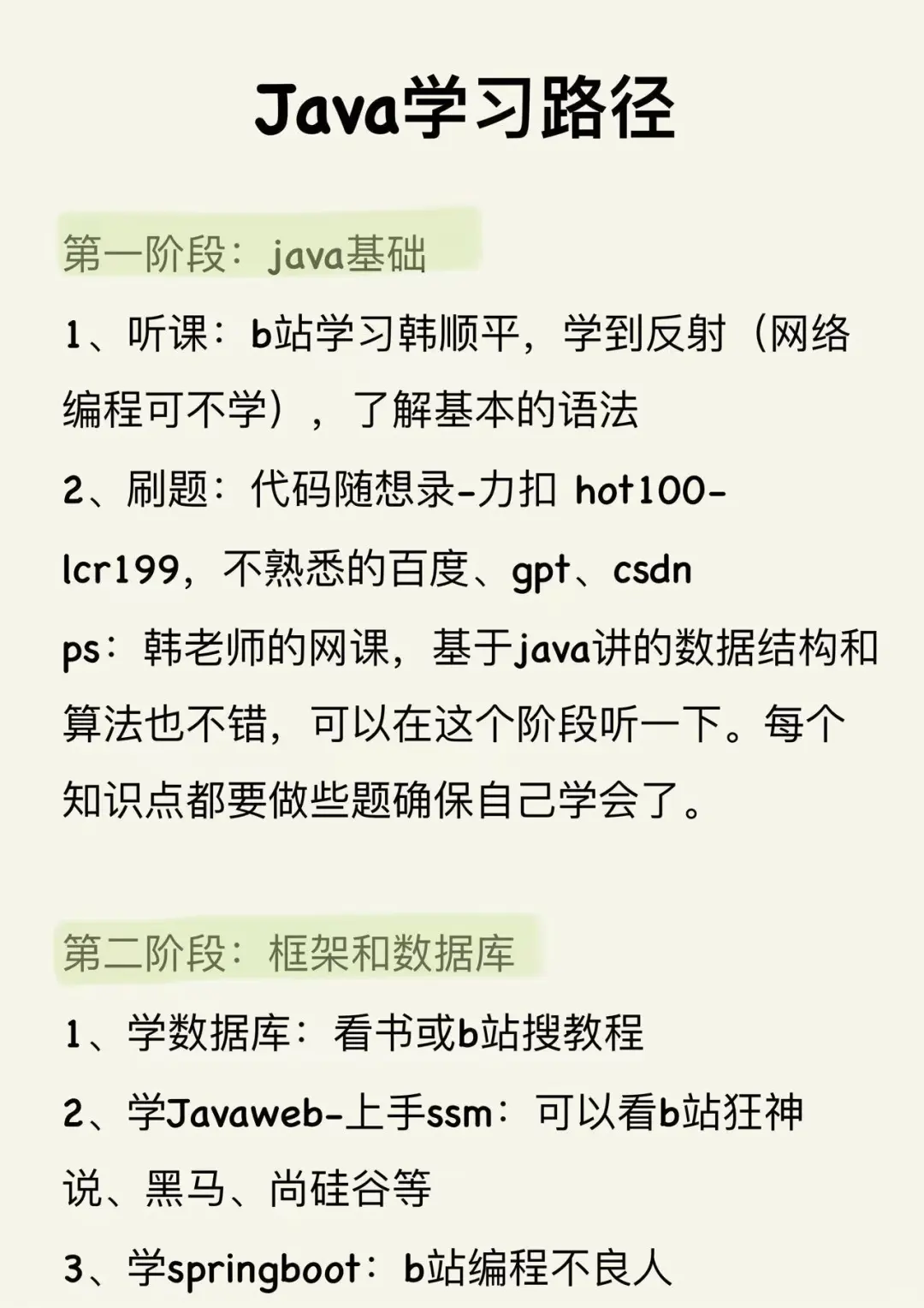 自学Java路径分享