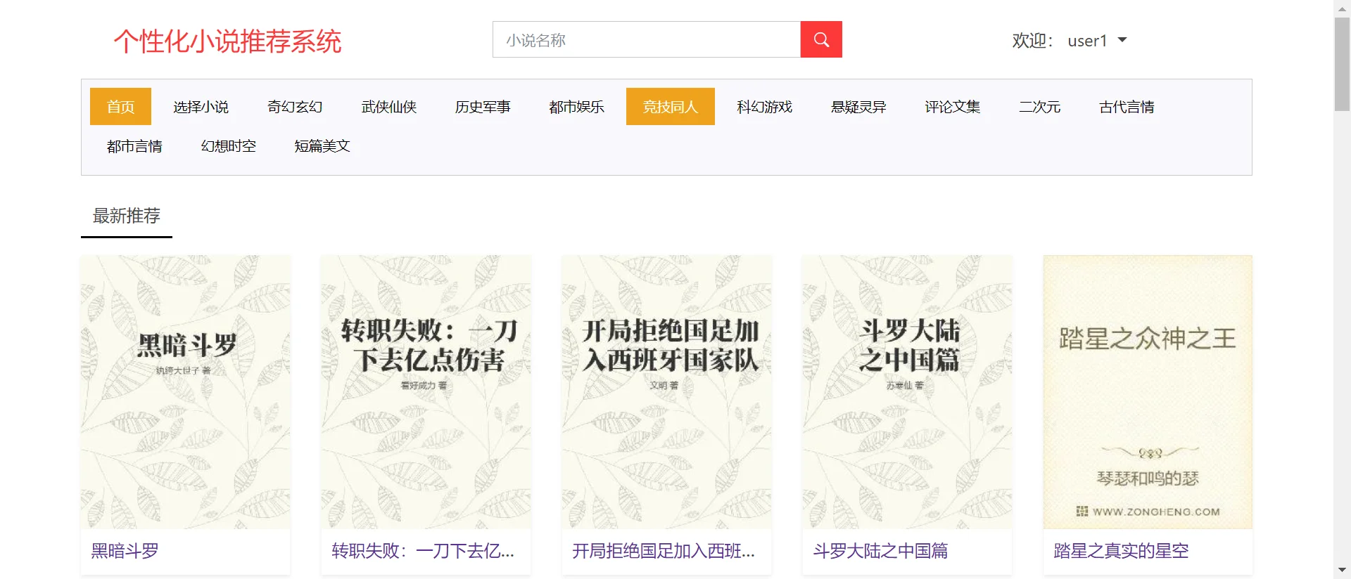 python_django小说推荐系统
