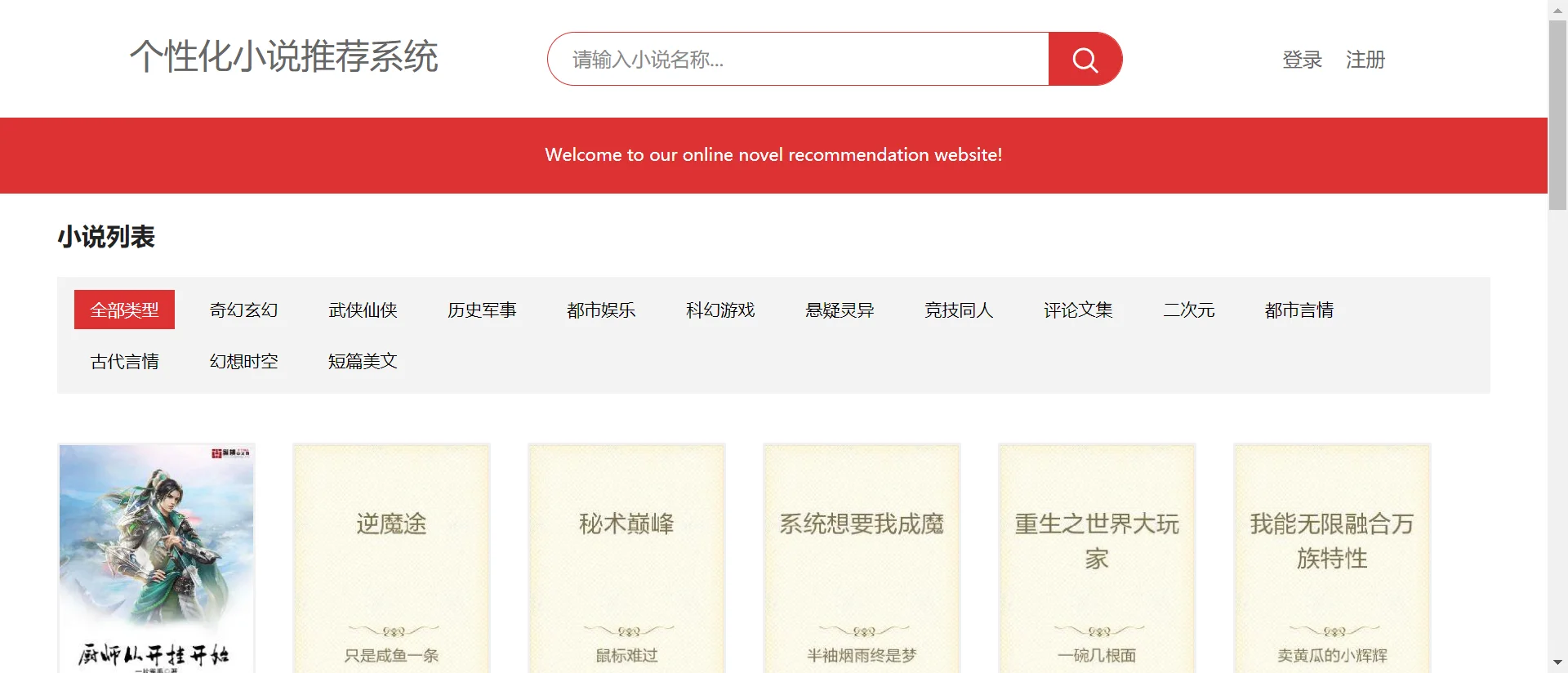 python_个性化小说推荐系统