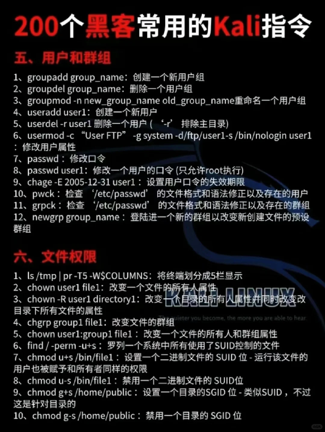 黑客大佬🔥都用的200个常用kali linux符