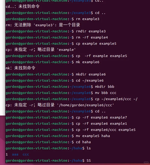 Linux-Ubuntu中 文件 目录 的控制命令 2