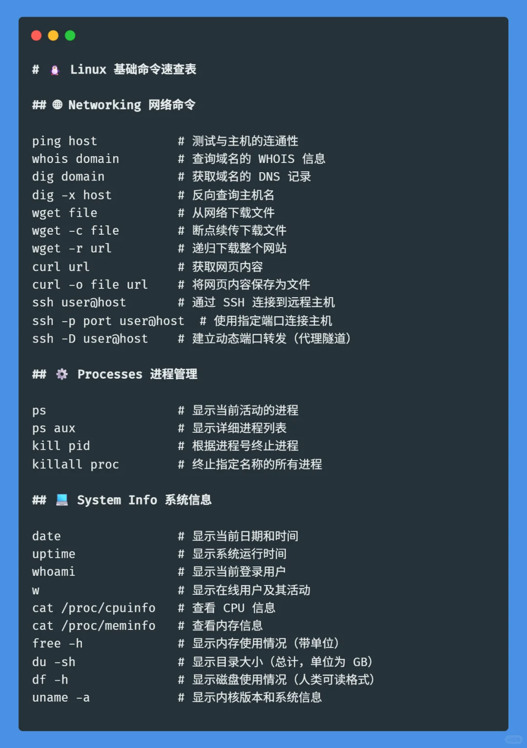 常用Linux命令，建议收藏！！！