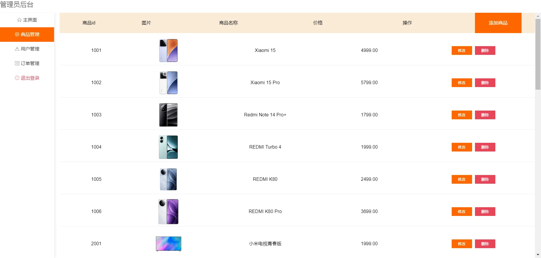PHP小米商城购物系统