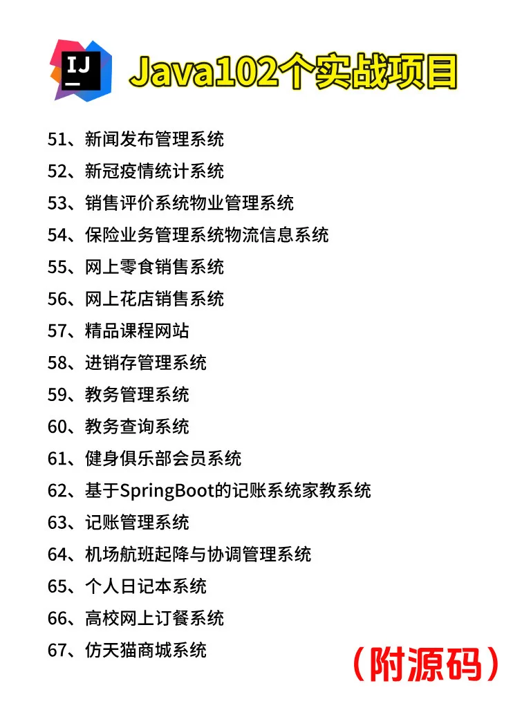 一周练完这102个项目，你的Java就🐮了