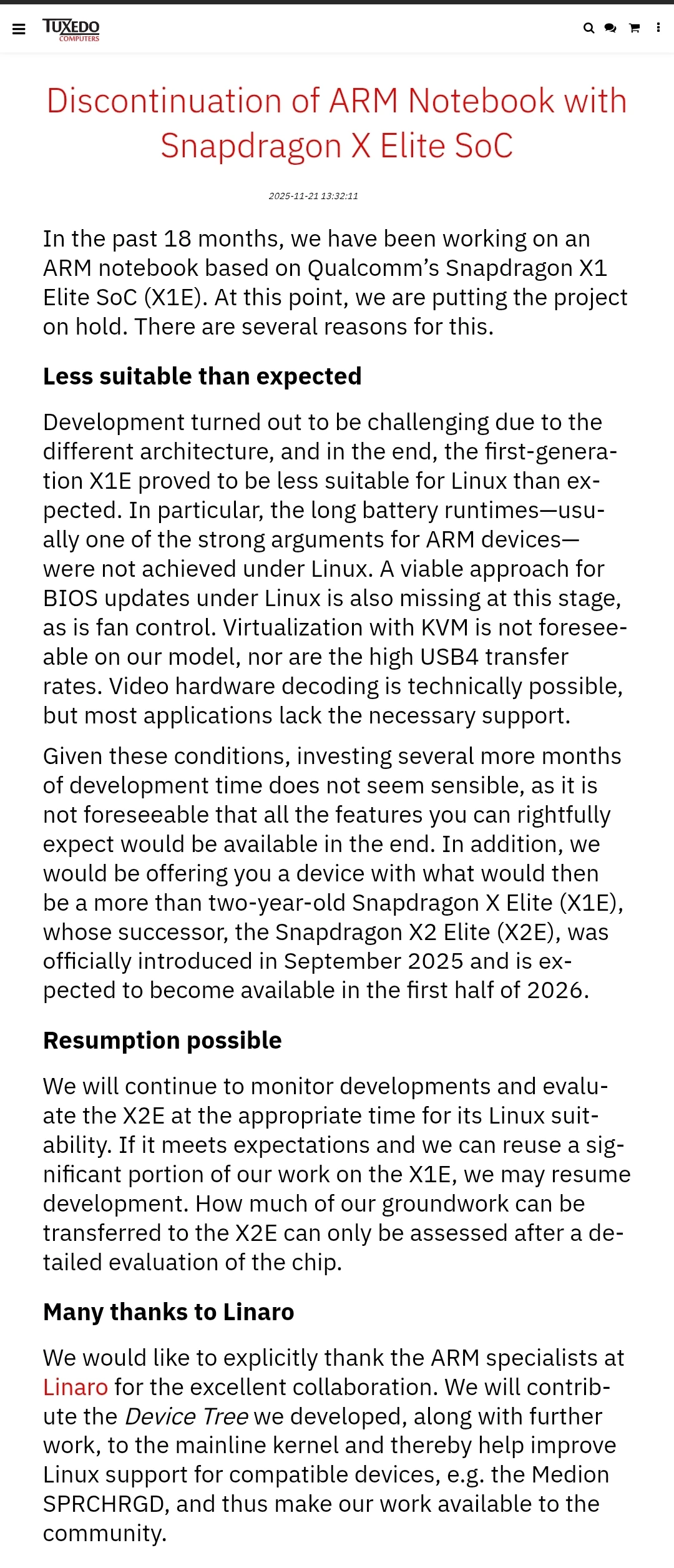 Bad News for Desktop Linux on ARM