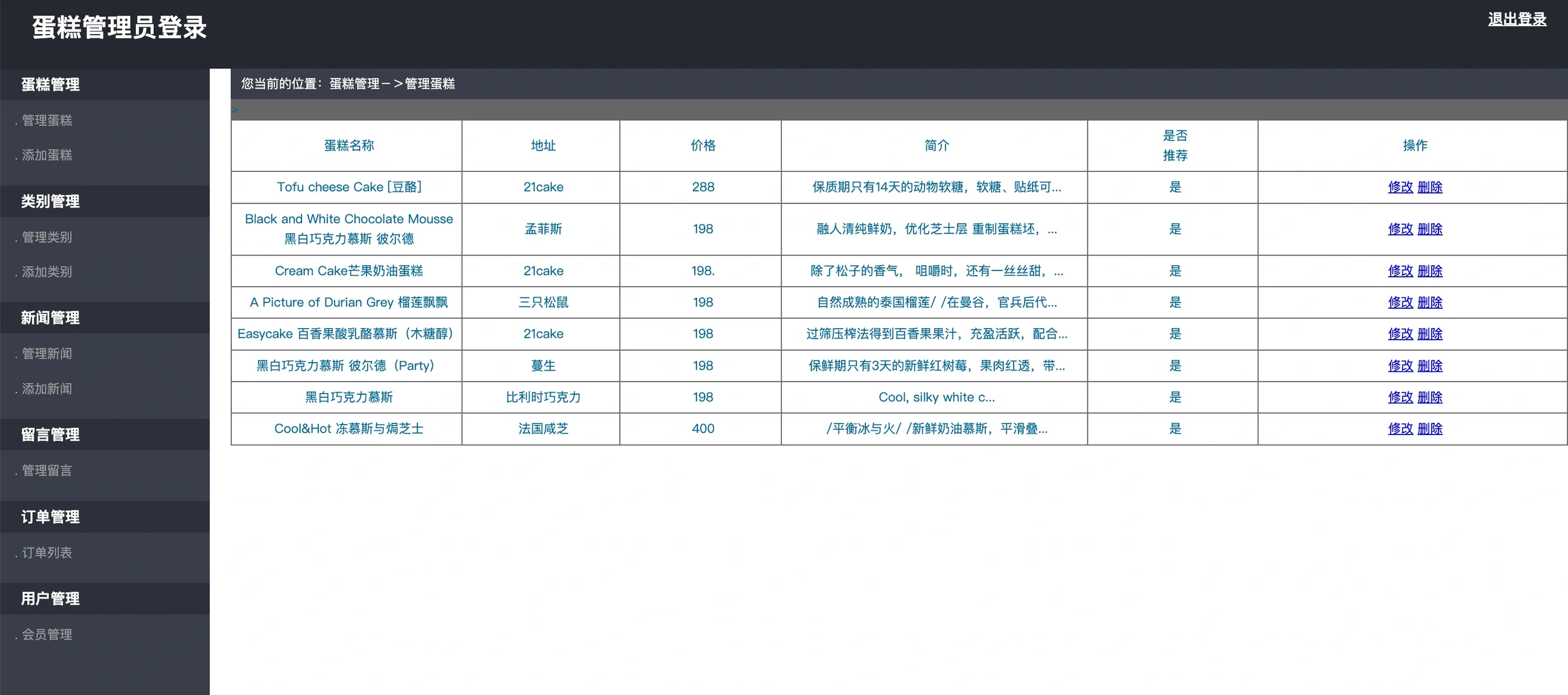 用PHP写了一个蛋糕商城