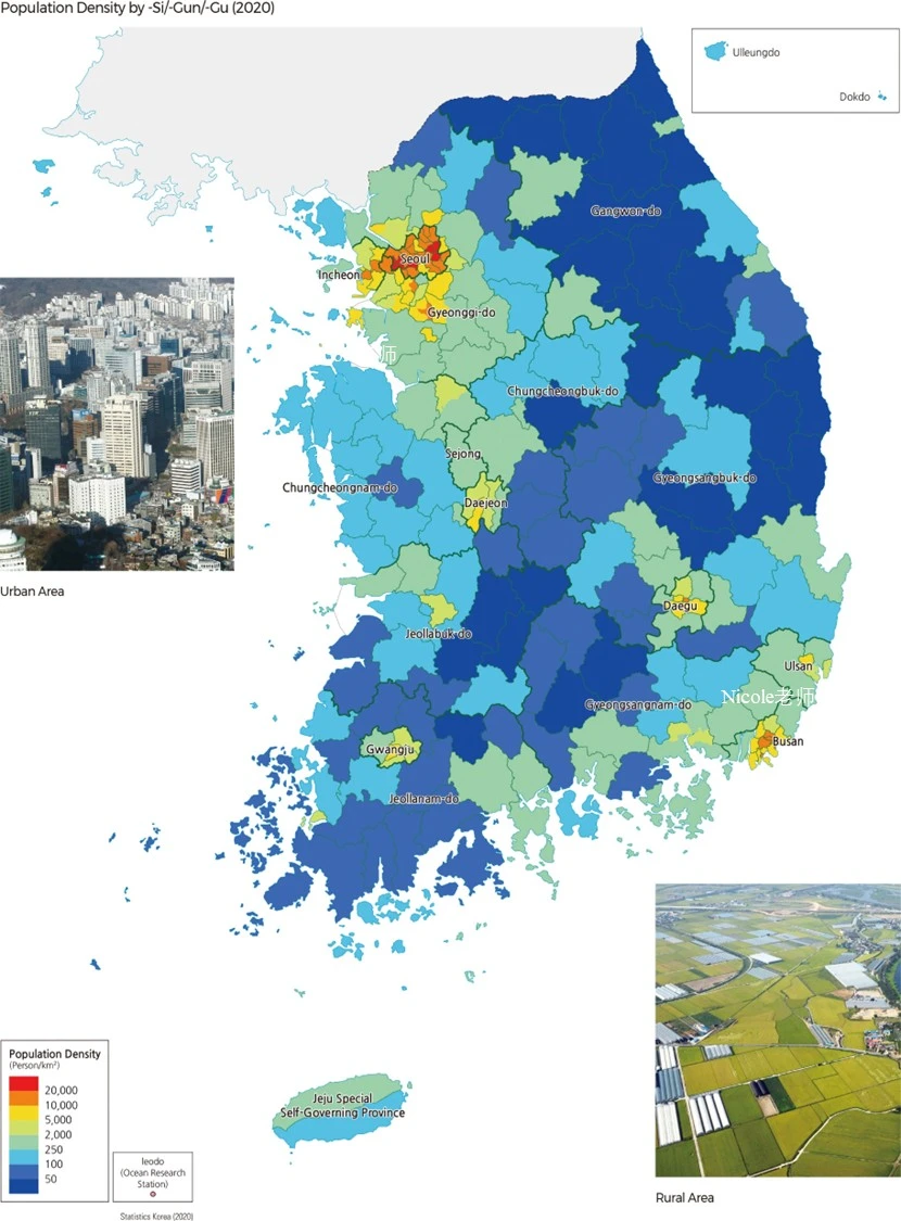 POP_Dis South Korea韩国人口分布