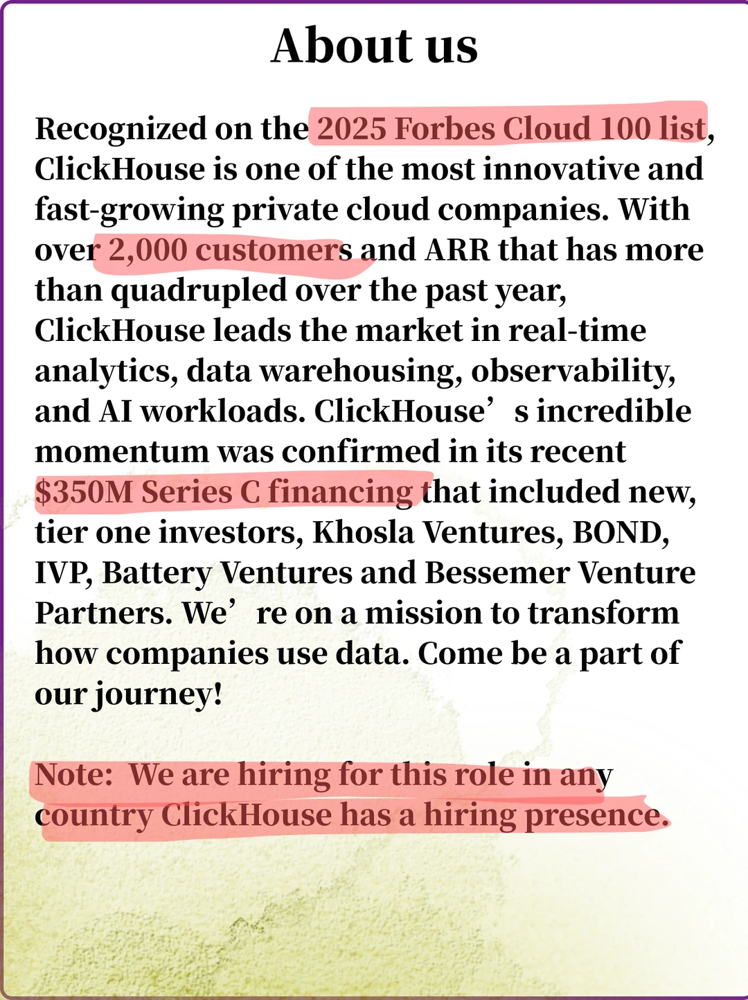 远程 QA 岗！ClickHouse 高潜力岗干货拆解