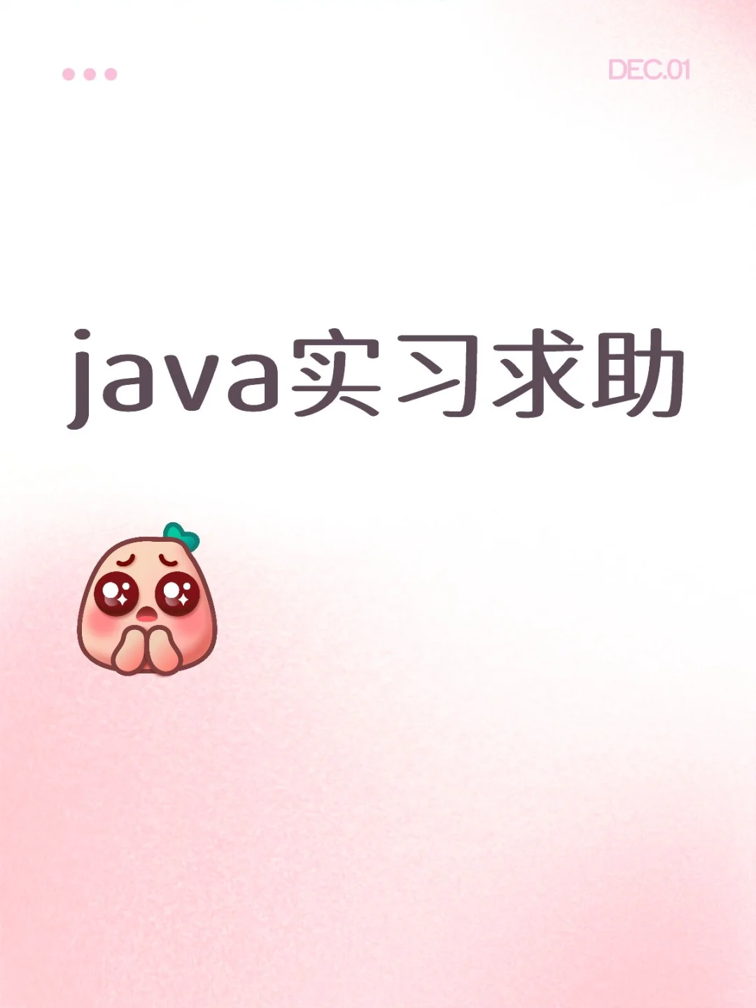 java实习求助