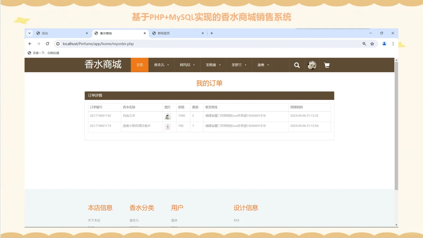 PHP香水商城销售系统