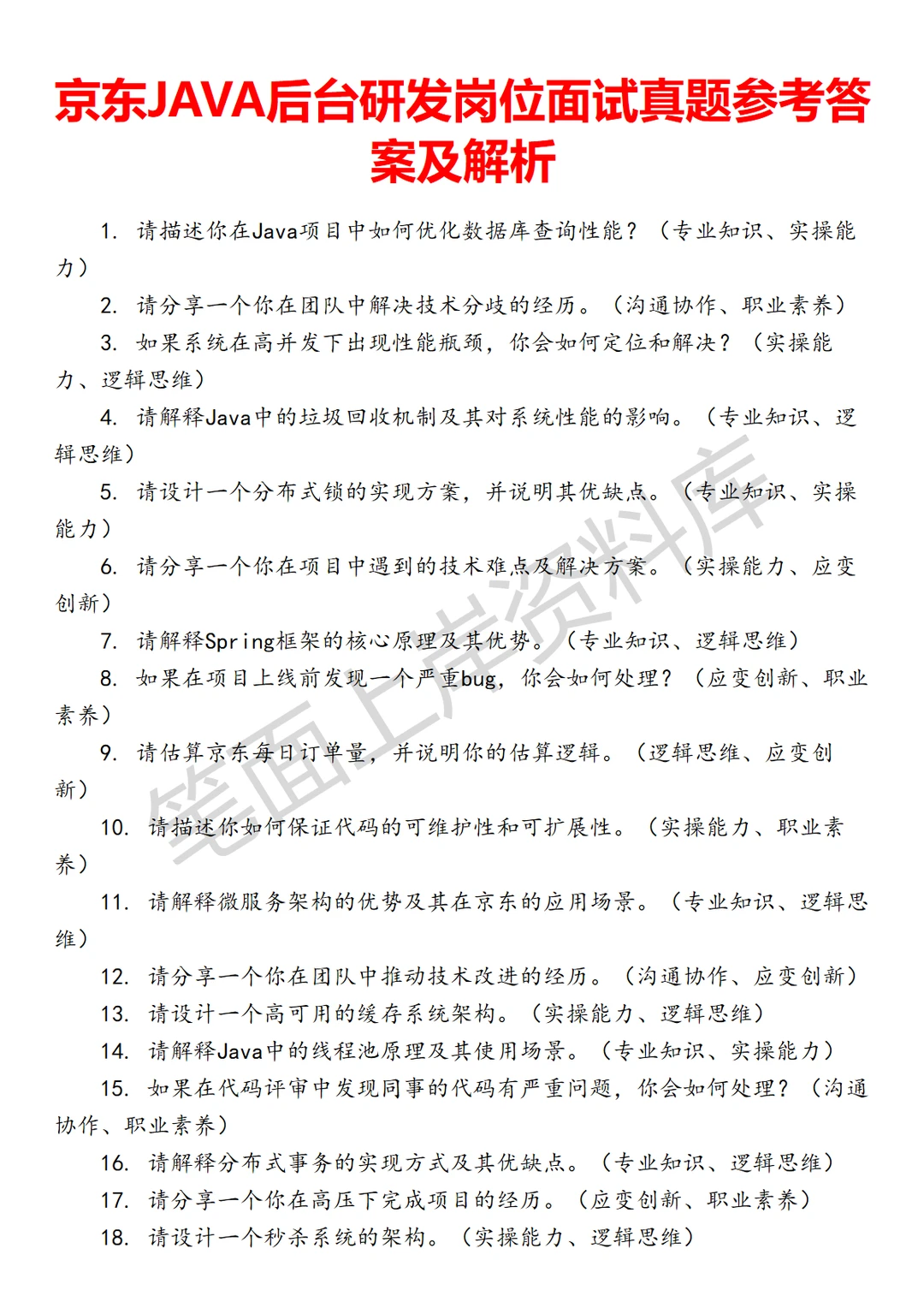 京东JAVA后台研发