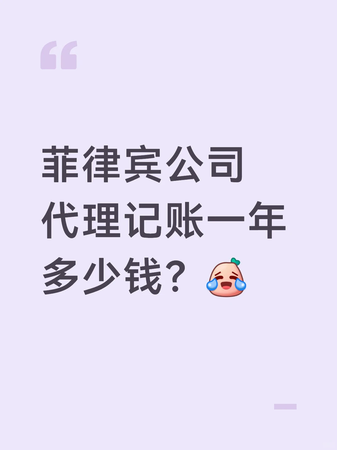 菲律宾代理记账一年多少钱？