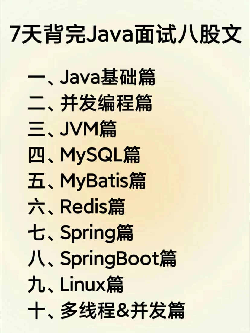 7天背完Java面试八股文，面试直接拿offer