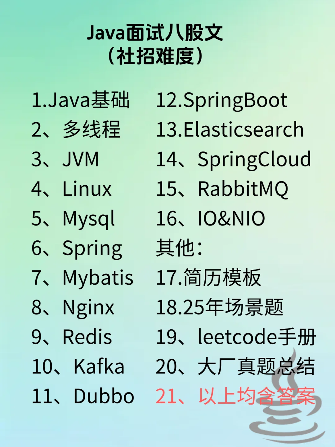 25年Java开发面试题，背完通过率（95%）