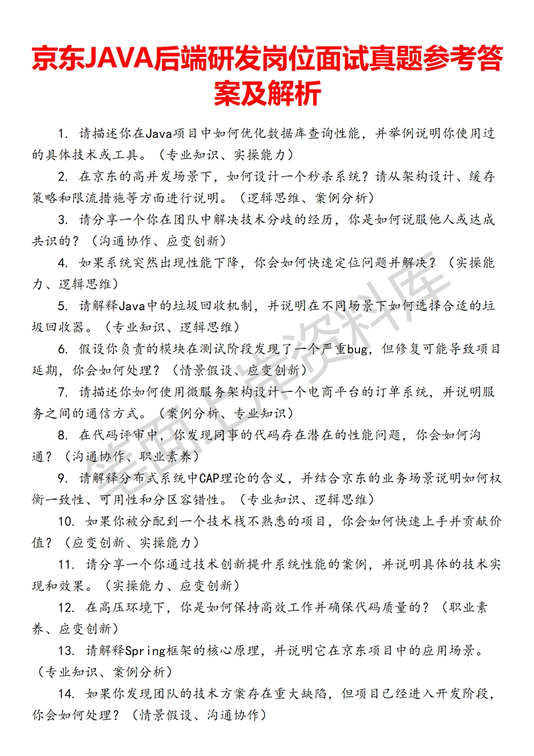 京东JAVA后端研发